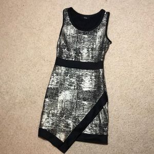 Champagne gold black dress